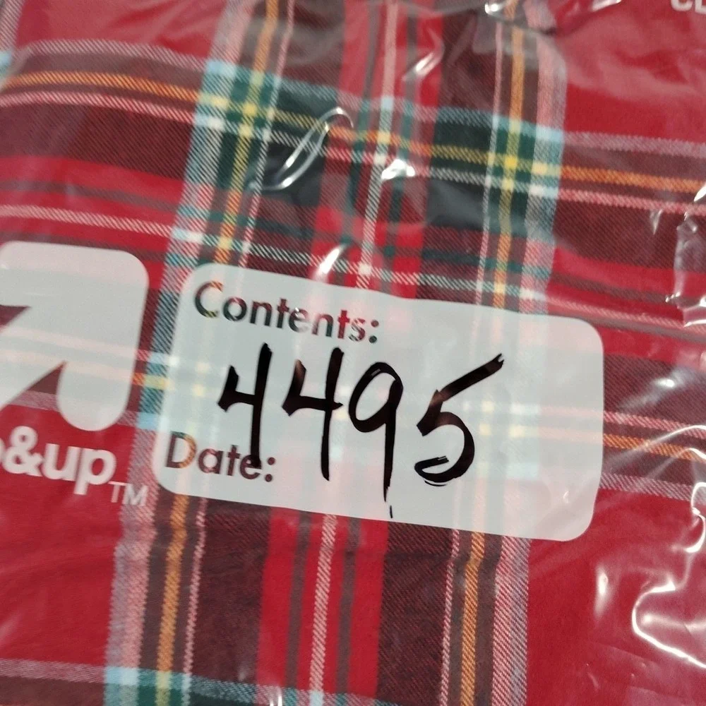 Lot‎ O 2 Lands' End Flannel Pajama Pants Ladies L Red Plaid Camping Warm Winter